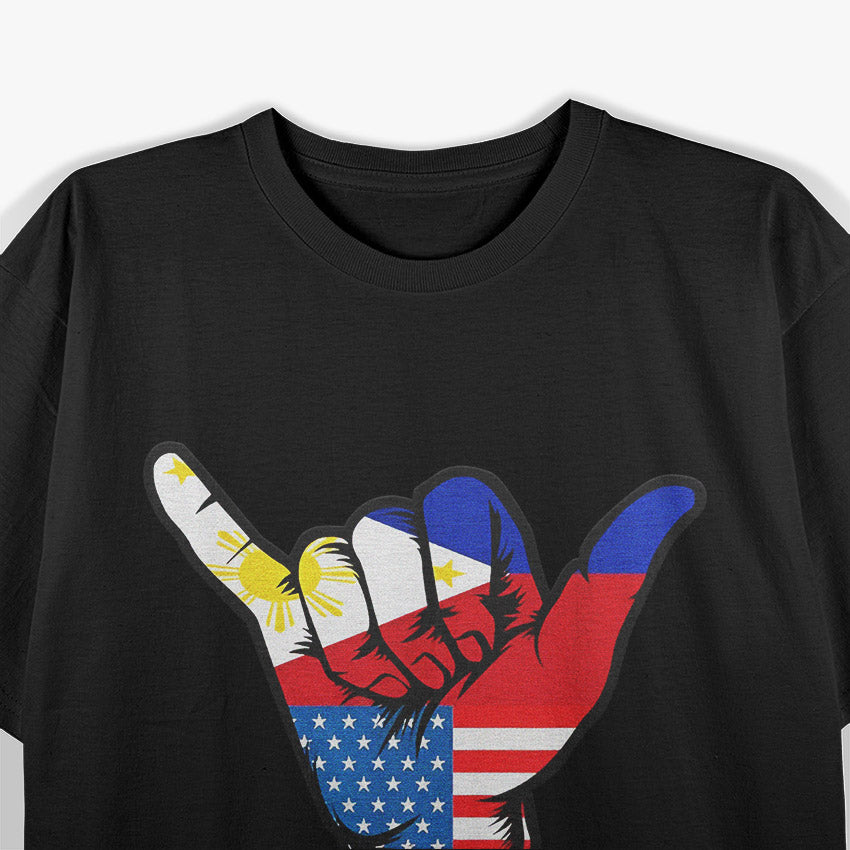 Half Filipino American Philippines USA Flag Pride T-Shirt