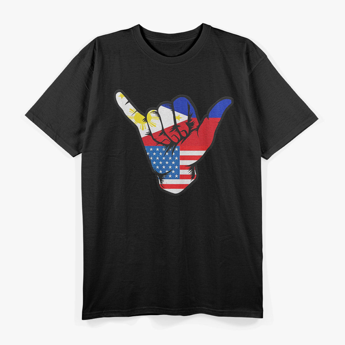 Half Filipino American Philippines USA Flag Pride T-Shirt