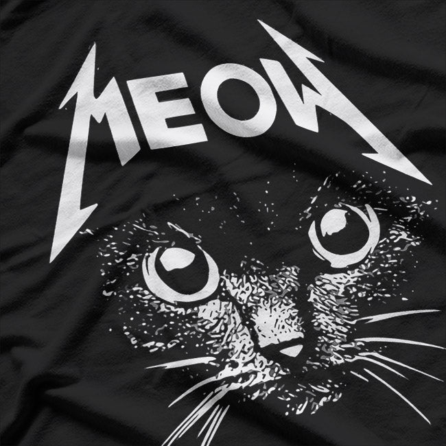 Meowtal – Black Cat Rocker Metalhead T-Shirt