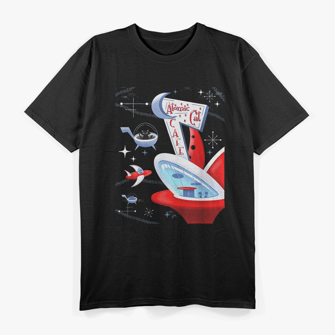 Atomic Cat Café: Purrfectly Retro T-Shirt