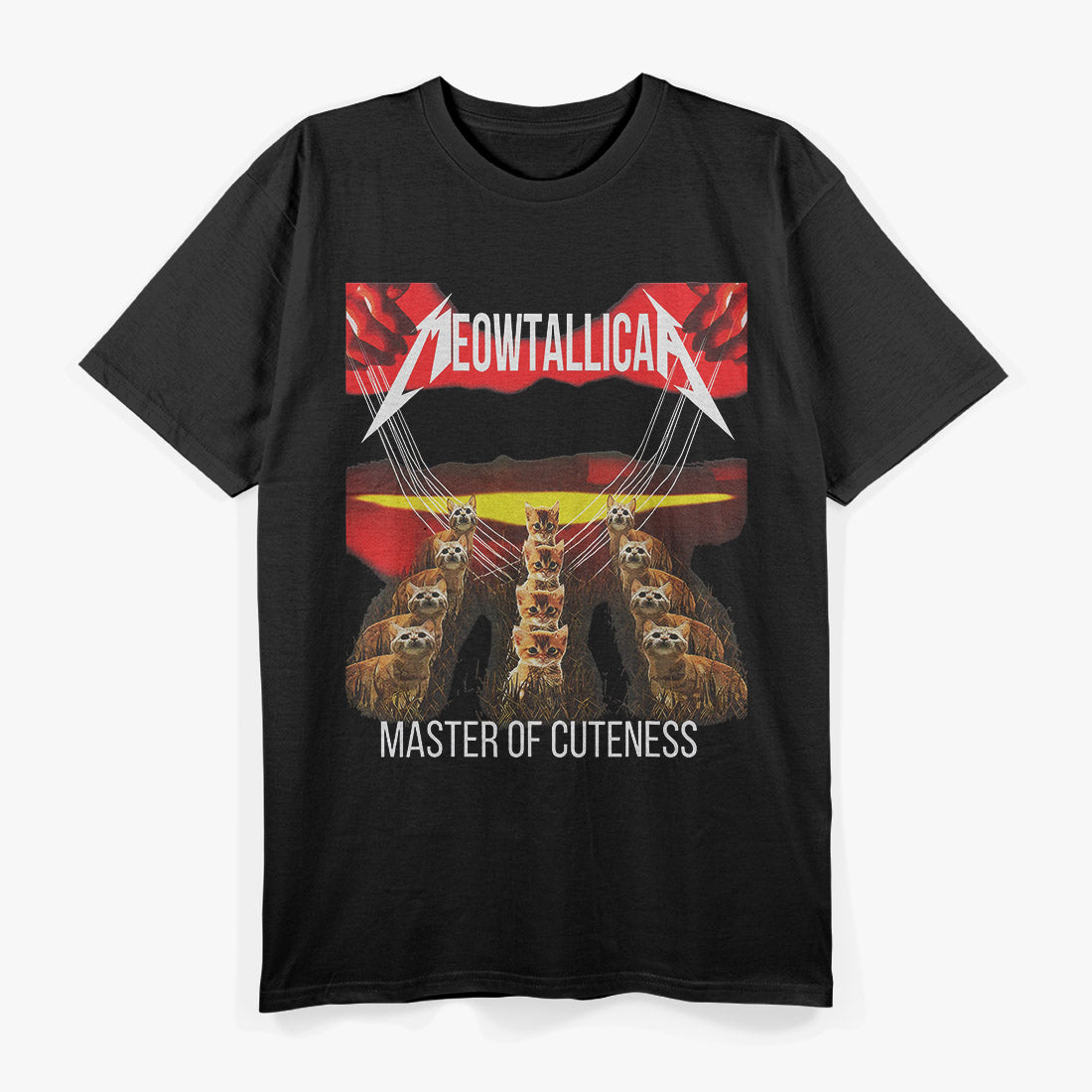 Meowtallica: Master of Paws – Funny Metal Cat T-Shirt