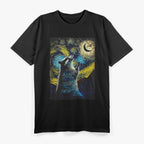 Raccoon Howling at the Moon – Starry Night Van Gogh-Inspired T-Shirt