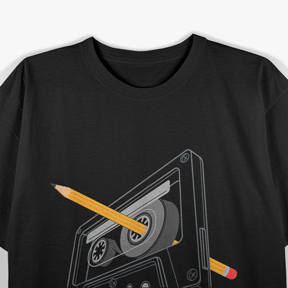 Cassette with Pencil: Retro Vibes T-Shirt