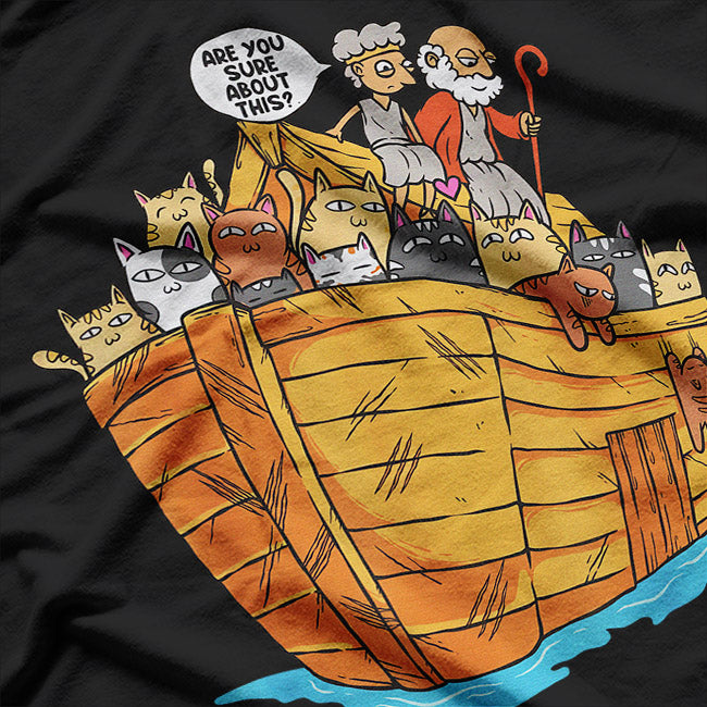 Noah's Ark Boat With Cats: Cute and Whimsical T-Shirt