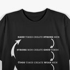 Hard Times Create Strong Men Motivational Quote T-Shirt