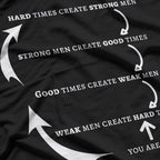 Hard Times Create Strong Men Motivational Quote T-Shirt