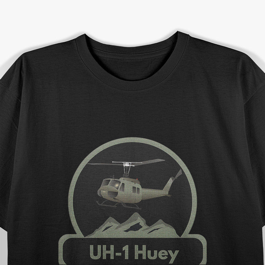 White Design UH-1 Huey Helicopter Veteran Military Gift T-Shirt