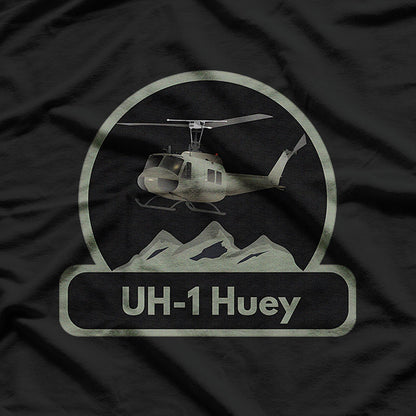 White Design UH-1 Huey Helicopter Veteran Military Gift T-Shirt