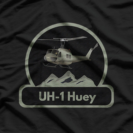 White Design UH-1 Huey Helicopter Veteran Military Gift T-Shirt