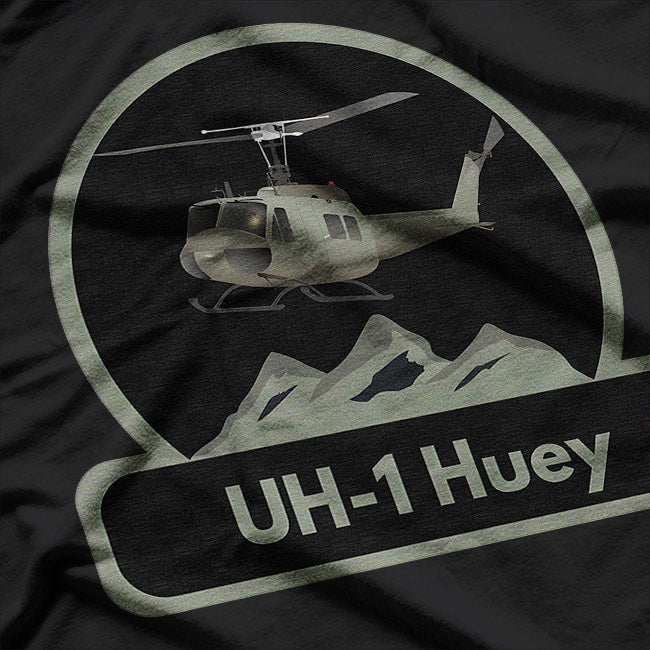 White Design UH-1 Huey Helicopter Veteran Military Gift T-Shirt