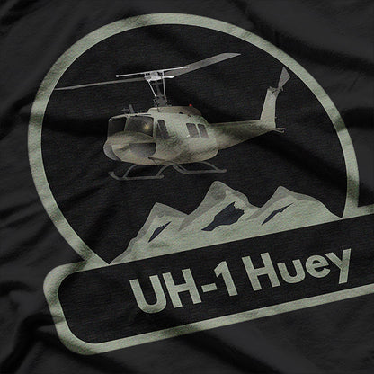 White Design UH-1 Huey Helicopter Veteran Military Gift T-Shirt
