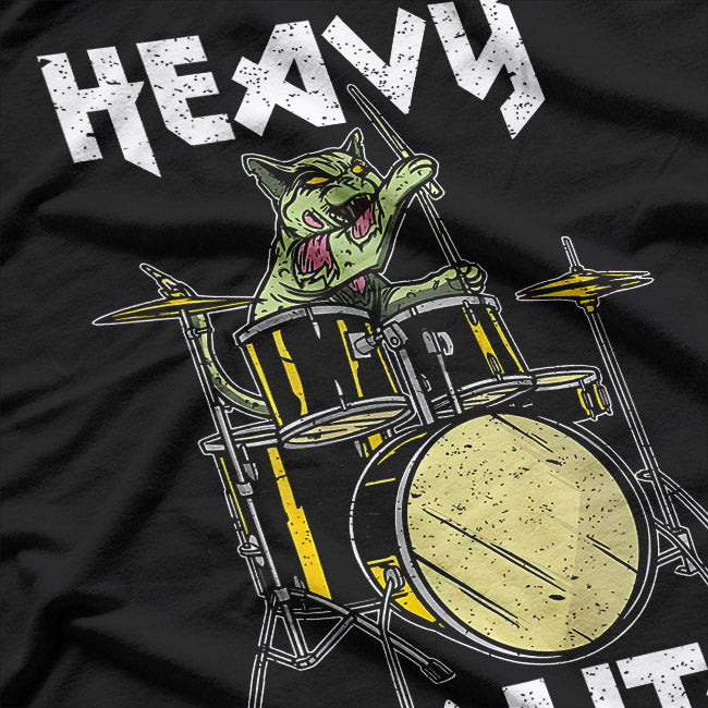 Heavy Meowtal Funny Death Metal Cat Rock Band T-Shirt