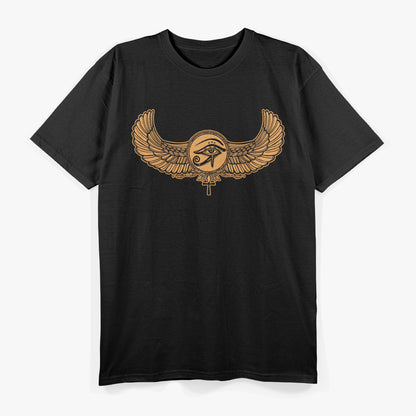 Winged Eye of Ra Ancient Egyptian Hieroglyphic Symbol T-Shirt