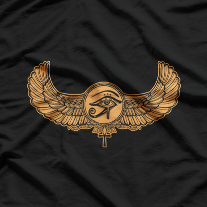 Winged Eye of Ra Ancient Egyptian Hieroglyphic Symbol T-Shirt