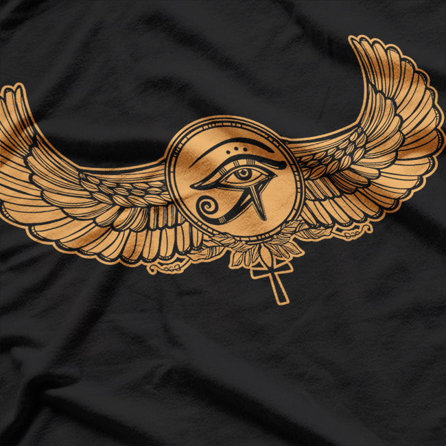 Winged Eye of Ra Ancient Egyptian Hieroglyphic Symbol T-Shirt