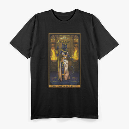 Strength Tarot Card Egyptian Cat Goddess Mystic Wiccan Art T-Shirt