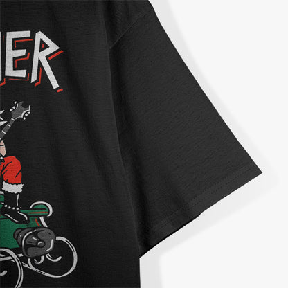 Ugly Christmas Sweater Sleigher Heavy Metal Santa T-Shirt