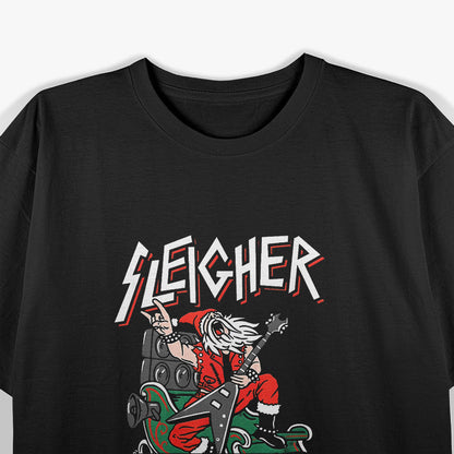 Ugly Christmas Sweater Sleigher Heavy Metal Santa T-Shirt