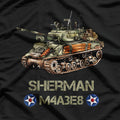 World War II American Tank M4 Sherman War Memorabilia T-Shirt