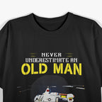 Never Underestimate an Old Man Who Flew in a Huskie T-Shirt