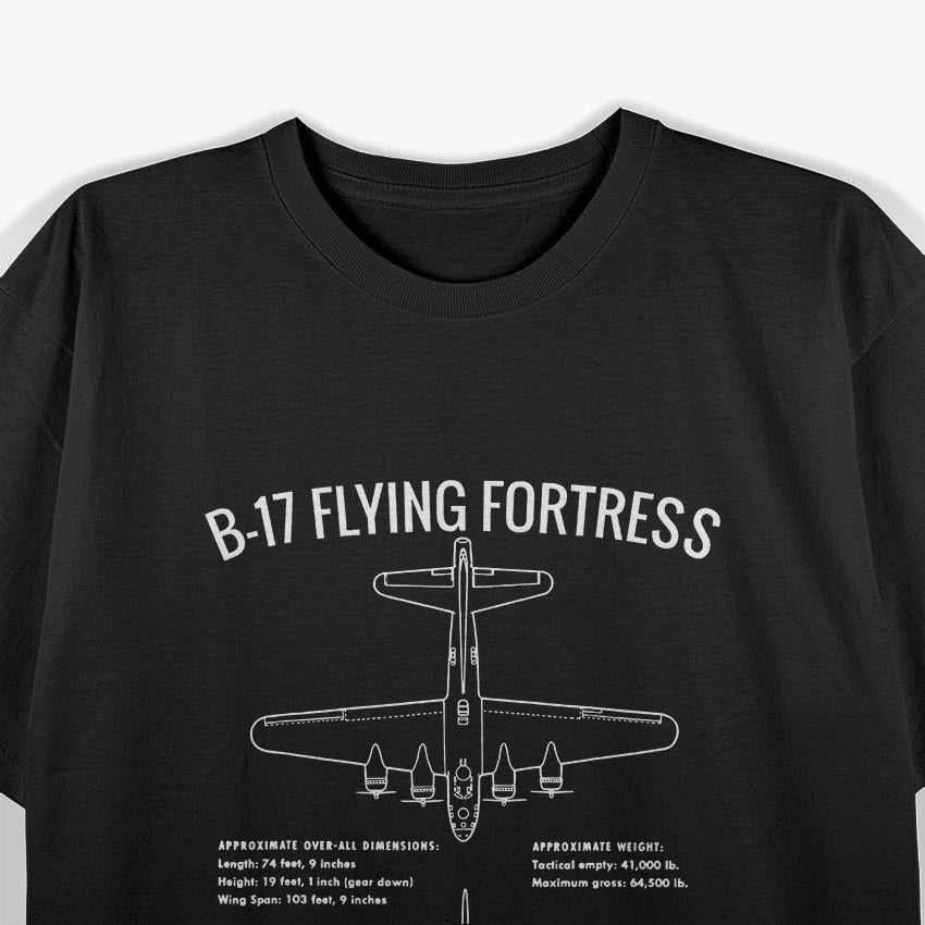 World War II B-17 Bomber Military History Warplane T-Shirt