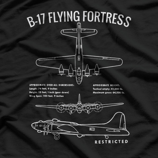 World War II B-17 Bomber Military History Warplane T-Shirt