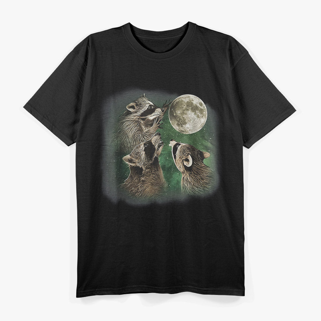 Three Raccoon Moons – Funny Trash Panda Cosmic Space Animal T-Shirt
