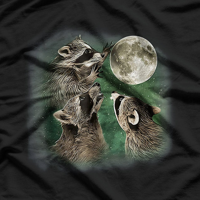 Three Raccoon Moons – Funny Trash Panda Cosmic Space Animal T-Shirt