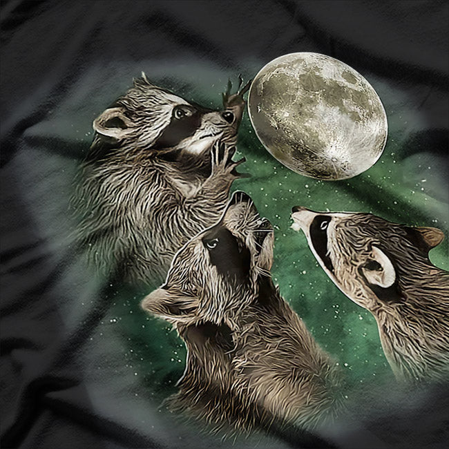 Three Raccoon Moons – Funny Trash Panda Cosmic Space Animal T-Shirt