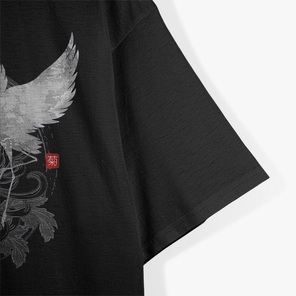 Dancing Cranes – Elegant Japanese Nature Art Gift Love T-Shirt