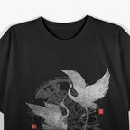 Dancing Cranes – Elegant Japanese Nature Art Gift Love T-Shirt