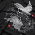 Dancing Cranes – Elegant Japanese Nature Art Gift Love T-Shirt