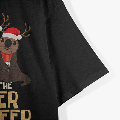 Otter Reindeer Christmas Funny Cute Graphic T-Shirt