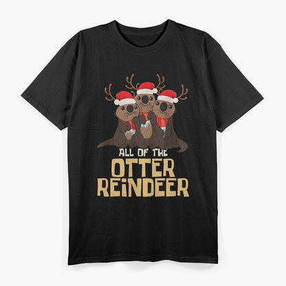 Otter Reindeer Christmas Funny Cute Graphic T-Shirt