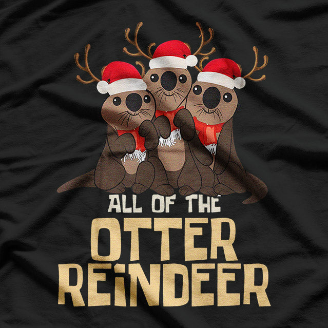 Otter Reindeer Christmas Funny Cute Graphic T-Shirt