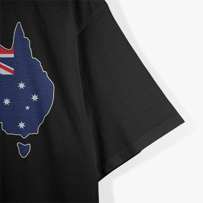 Australia Map & Flag – Cotton Comfort Design T-Shirt