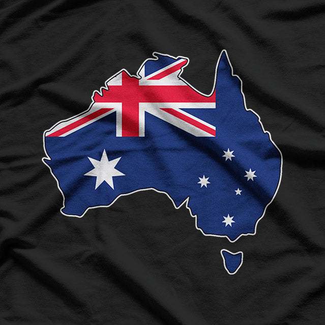 Australia Map & Flag – Cotton Comfort Design T-Shirt