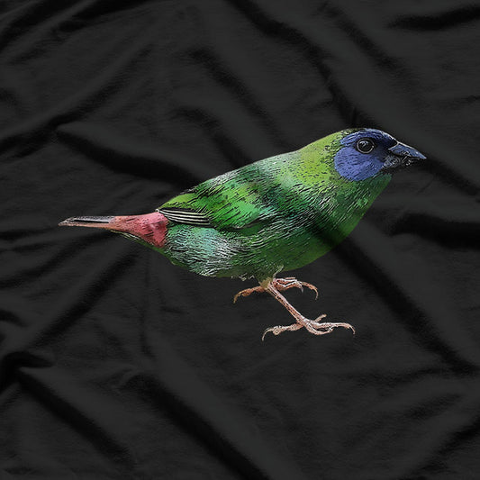 Vibrant Blue-Faced Parrot-Finch Pullover T-Shirt