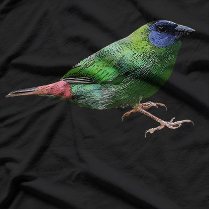 Vibrant Blue-Faced Parrot-Finch Pullover T-Shirt