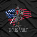 Distressed Deus Vult Crusader – God Wills It Medieval T-Shirt