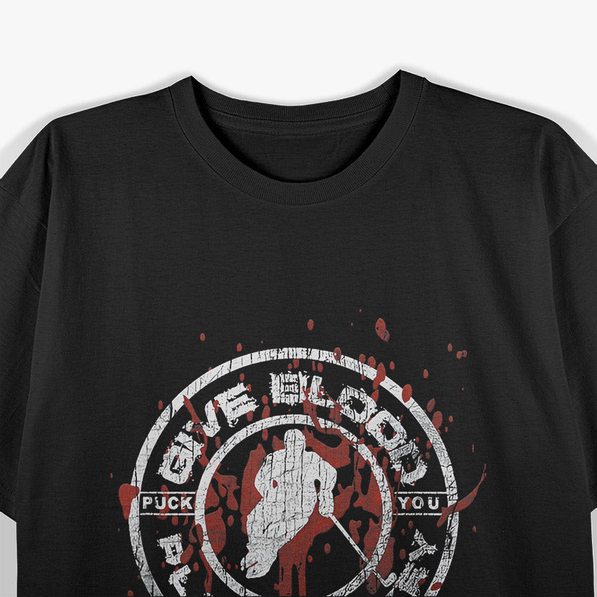 Give Blood Play Hockey Funny Ice Hockey Player Graphic T-Shirt