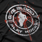 Give Blood Play Hockey Funny Ice Hockey Player Graphic T-Shirt