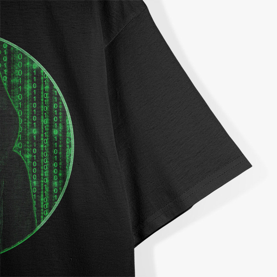 Hacker Hoodie – Binary Matrix Rain Digital Coding Graphic T-Shirt