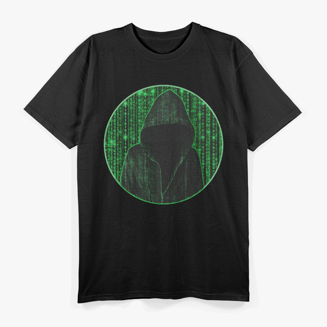 Hacker Hoodie – Binary Matrix Rain Digital Coding Graphic T-Shirt