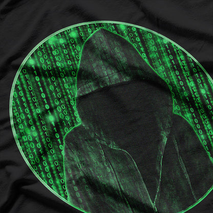 Hacker Hoodie – Binary Matrix Rain Digital Coding Graphic T-Shirt