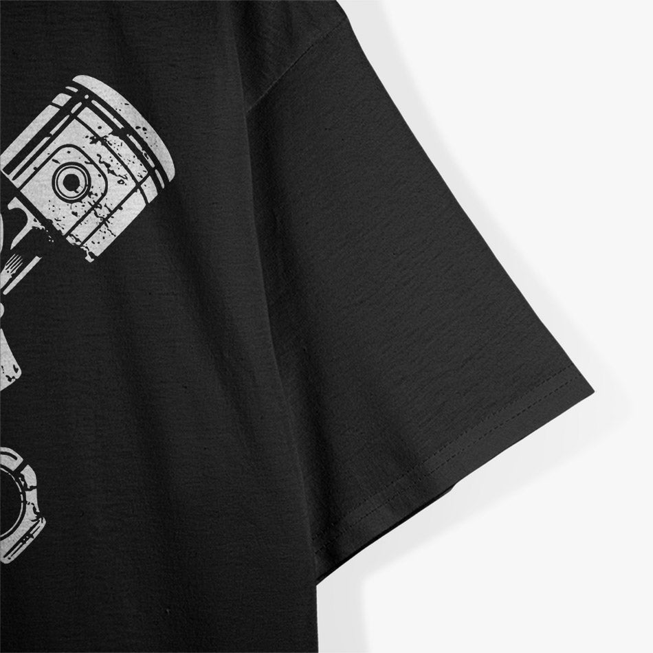 Motorcycle Skull and Pistons, Motorcycle Enthusiast T-Shirt
