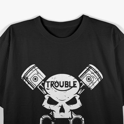 Motorcycle Skull and Pistons, Motorcycle Enthusiast T-Shirt