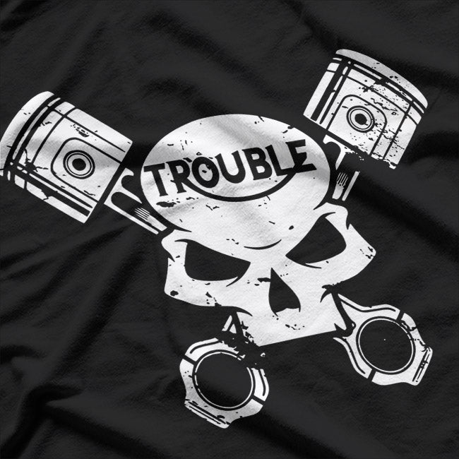 Motorcycle Skull and Pistons, Motorcycle Enthusiast T-Shirt