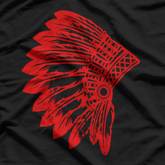 Feather Headdress Inspired Indigenous Heritage Graphic T-Shirt