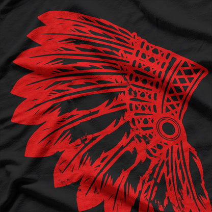 Feather Headdress Inspired Indigenous Heritage Graphic T-Shirt